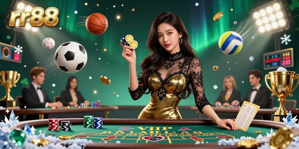 Experience thrilling gameplay at rr88 with a confident Asian woman at the baccarat table holding golden chips.