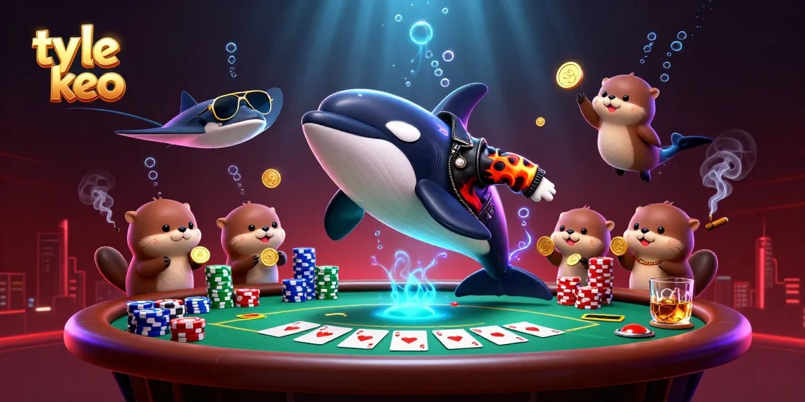 Engage in ty le keo sports betting with vibrant imagery of animated sea creatures celebrating.