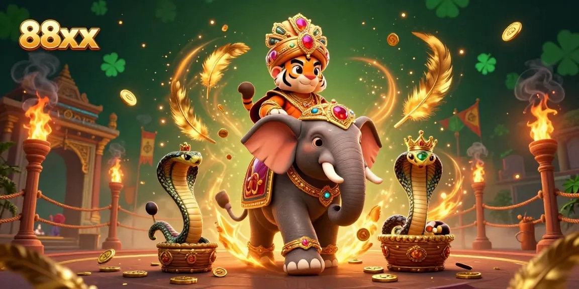 Experience thrilling adventures at 88xx with a richly detailed casino scene featuring vibrant characters and dynamic elements.