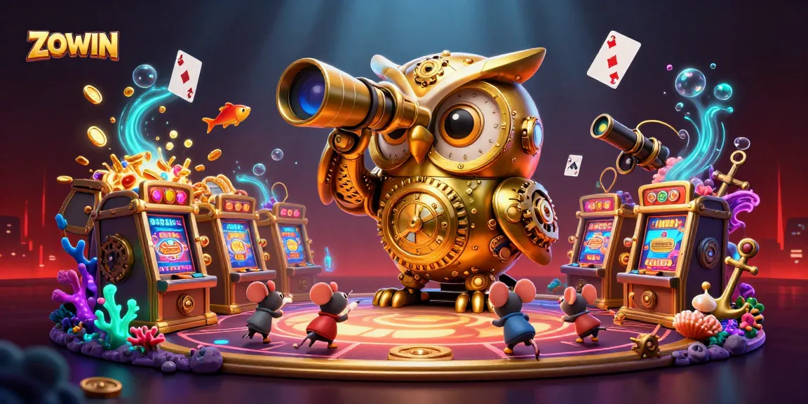 ZOWIN shines as an incredible 3D cartoon illustration showcasing a dynamic casino scene with playful characters and sparkling game elements.