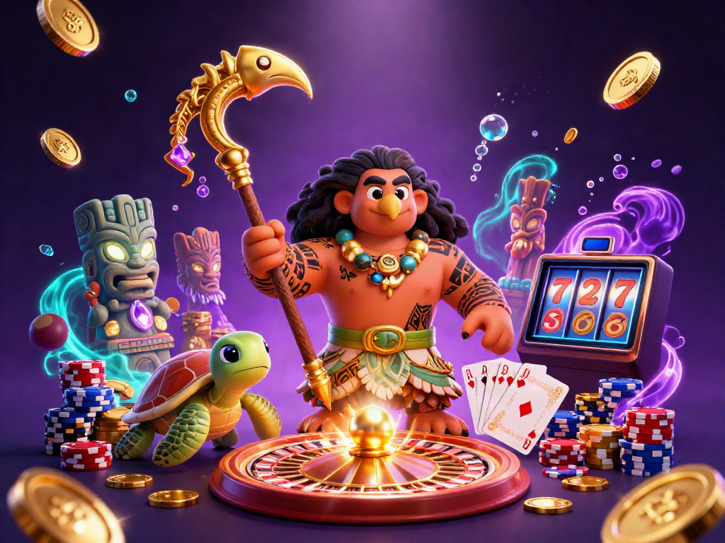 Engage with lc88's vibrant 3D casino scene featuring dynamic characters amidst casino game elements.