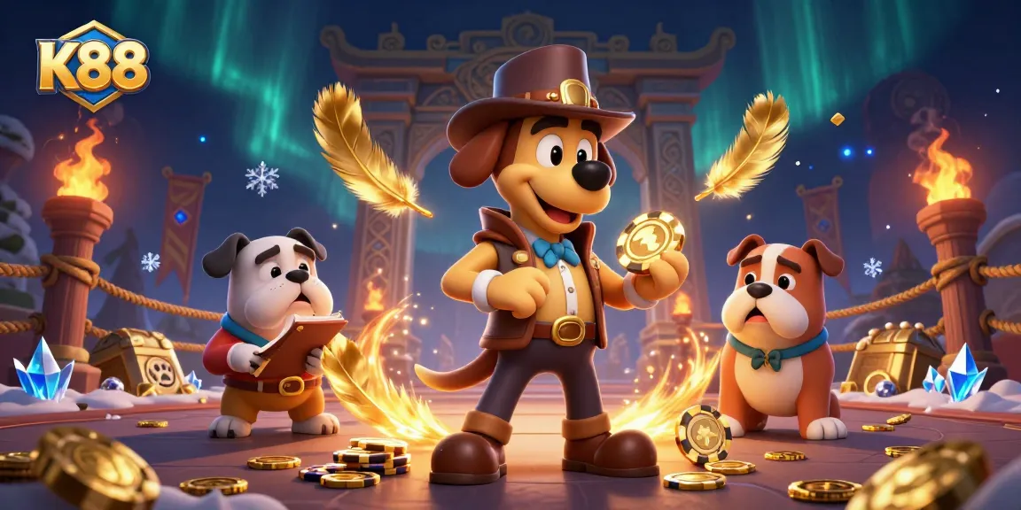 K88 offers immersive gaming experiences with a detective and treasure clues in a vibrant casino setting.