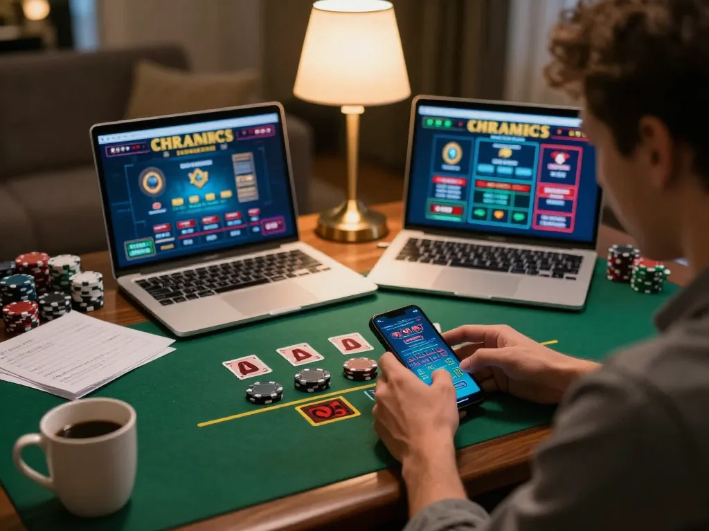 U888 players engaging in a live dealer blackjack game on their smartphones, highlighting an immersive online gambling experience.