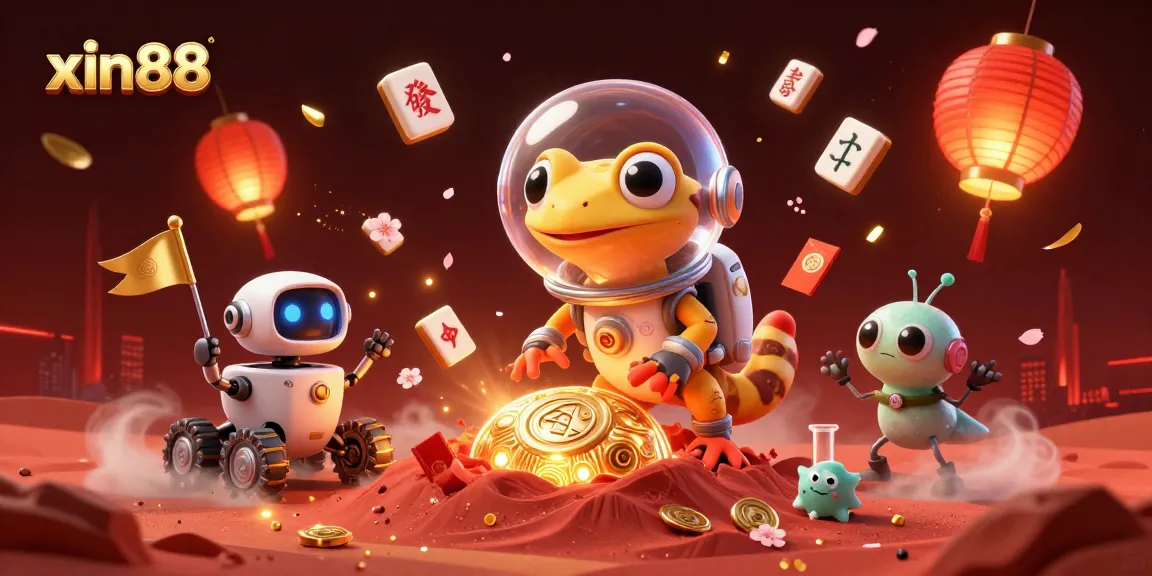 Activate thrilling wins at xin88 with vibrant gaming elements and a captivating Martian scene.