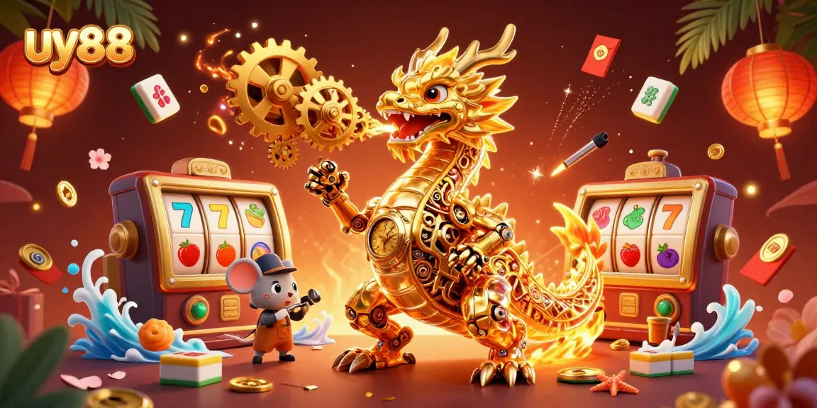 Experience the thrilling excitement of uy88 with a golden dragon and vibrant slot games.