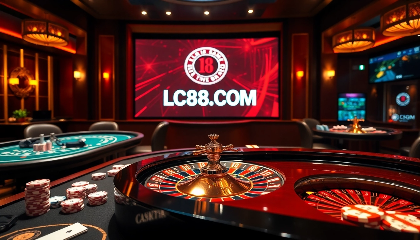 Experience top-tier gaming excitement with LC88 COM at a luxury casino scene.
