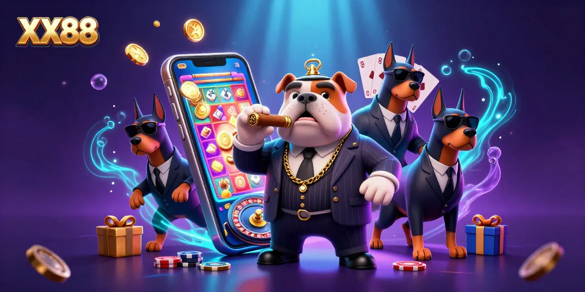 Engage with a thrilling game scene featuring XX88's mascot and exciting casino elements.