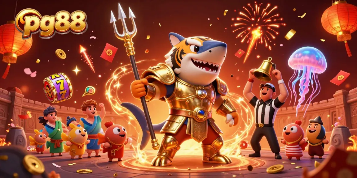 Join the excitement at pg88 with an underwater slot adventure featuring a golden shark gladiator.