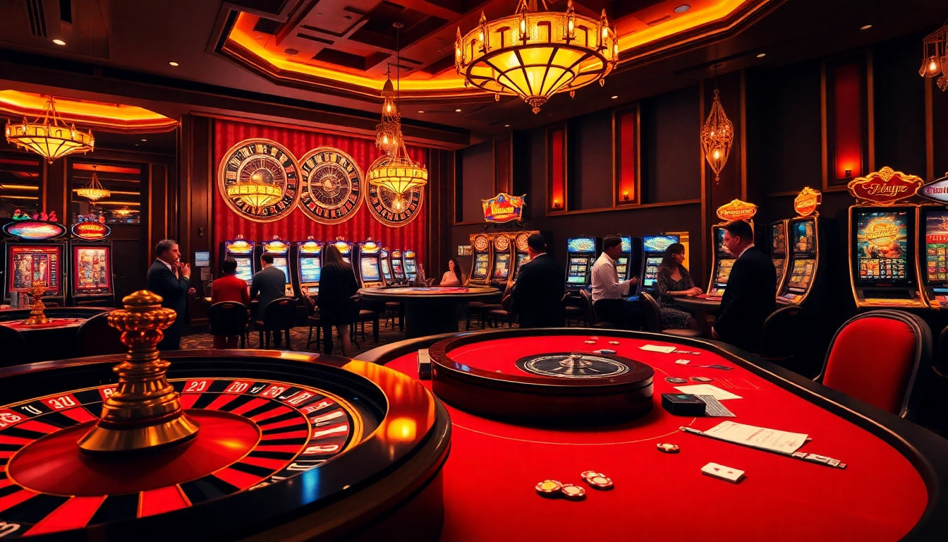 Players enjoying a thrilling casino experience at chotruyen themed table games, showcasing excitement and engagement.