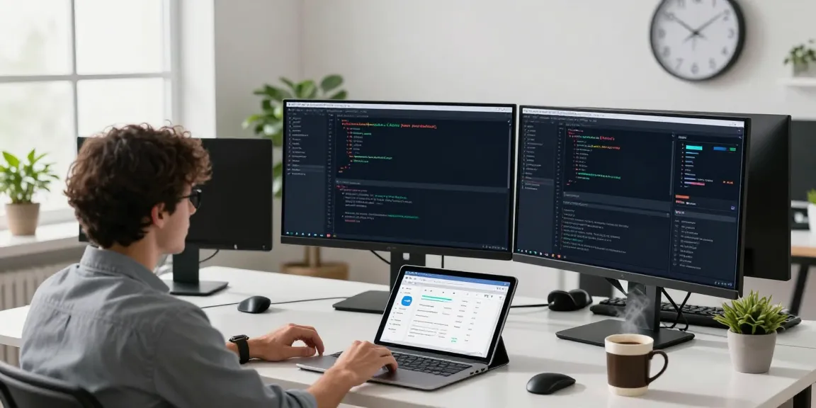 Developer optimizing instant indexing strategies in a modern office.