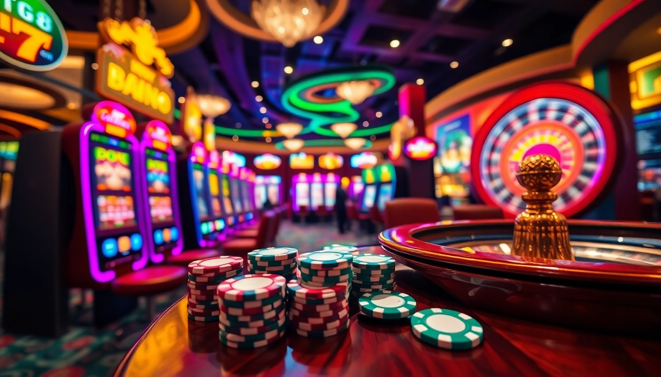 Experience the excitement of gambling at TG88 with vibrant slot machines and poker tables.