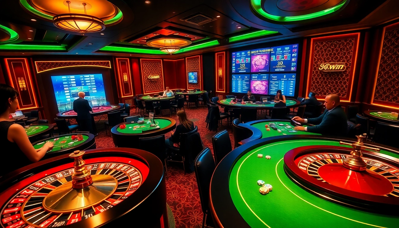 Engage with the excitement of 98win đăng nhập at a vibrant casino table filled with action and luxury.