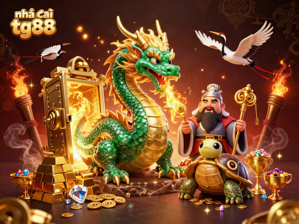 Experience gaming excitement with Nhà cái tg88 showcasing treasures and mythical elements.