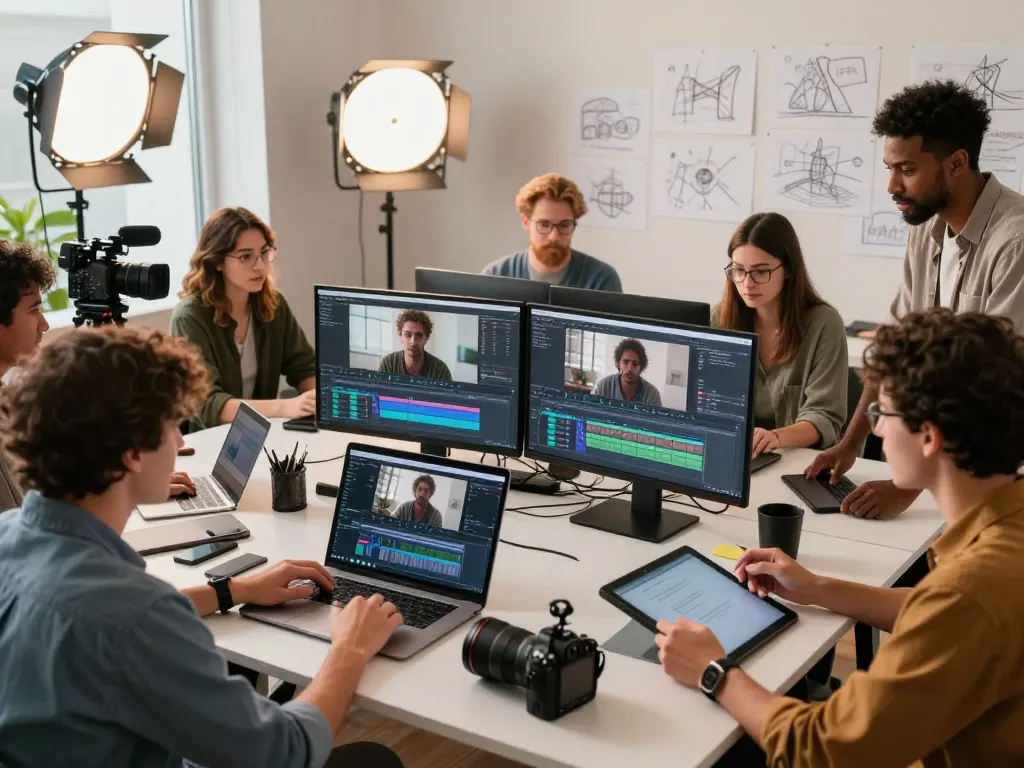 Collaboration scene using seedance ai for innovative video production.
