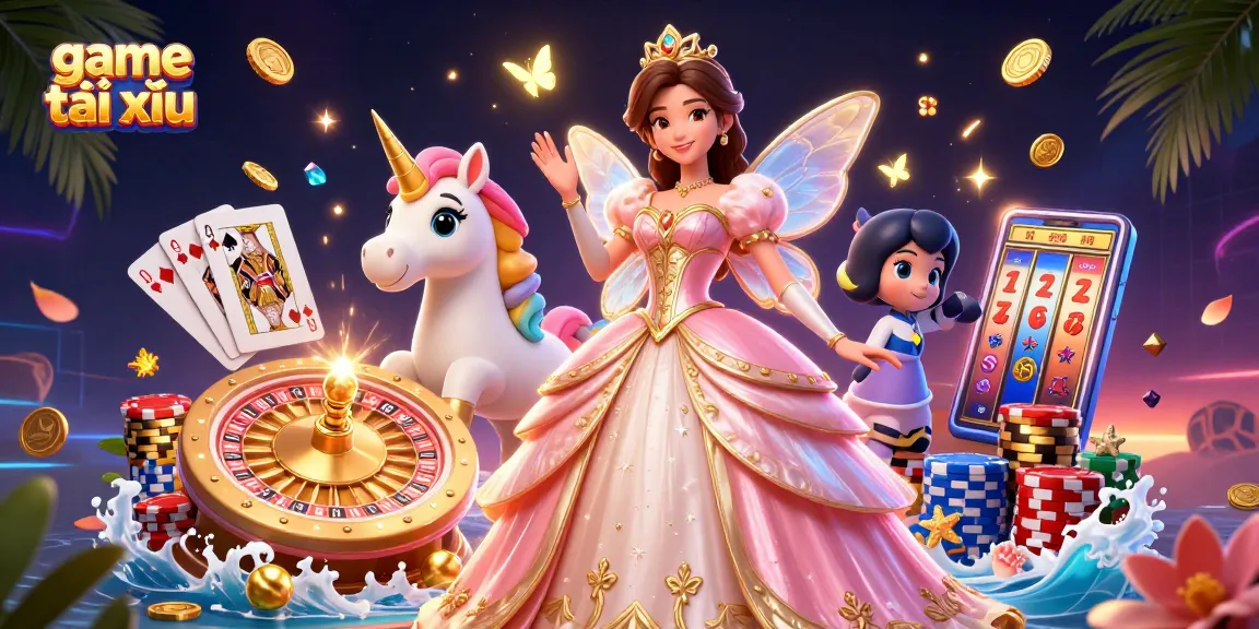 Experience thrilling gameplay with game tài xỉu illustrated in a vibrant casino scene