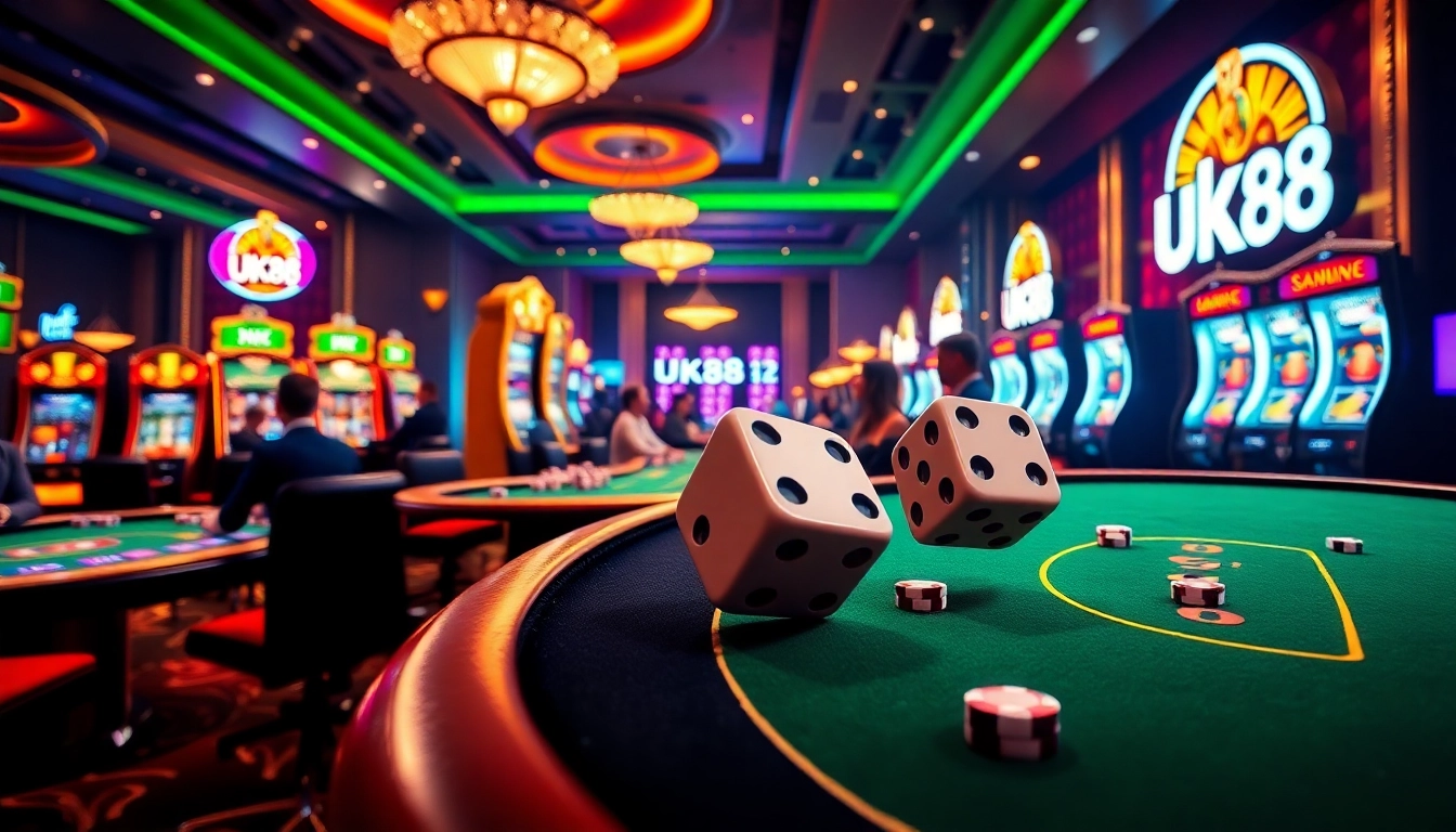 Experience the excitement of UK88 with vibrant casino tables and engaging games.