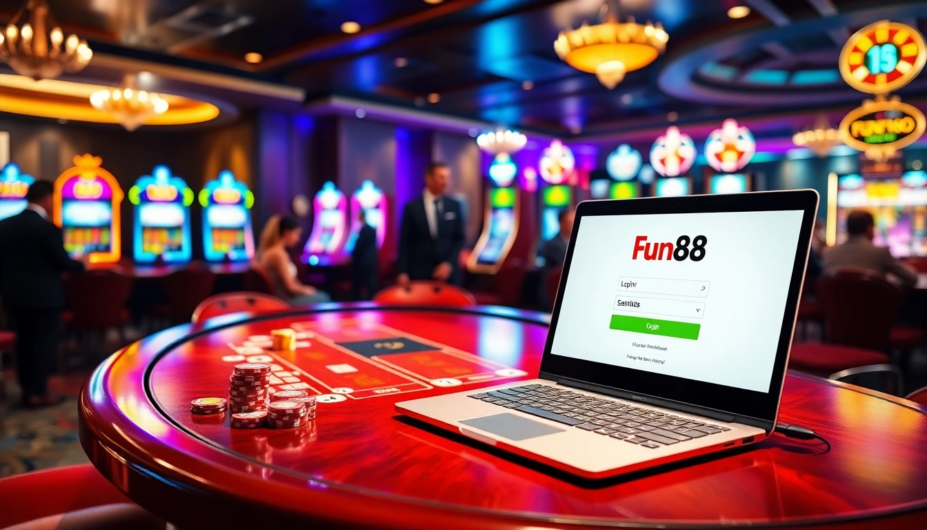 Engage in the excitement of Fun88 login while enjoying a vibrant casino atmosphere.