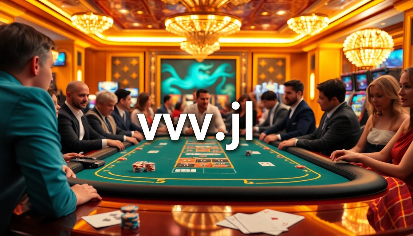 Experience high-stakes thrills at a luxurious casino gaming table depicting vv jl excitement.