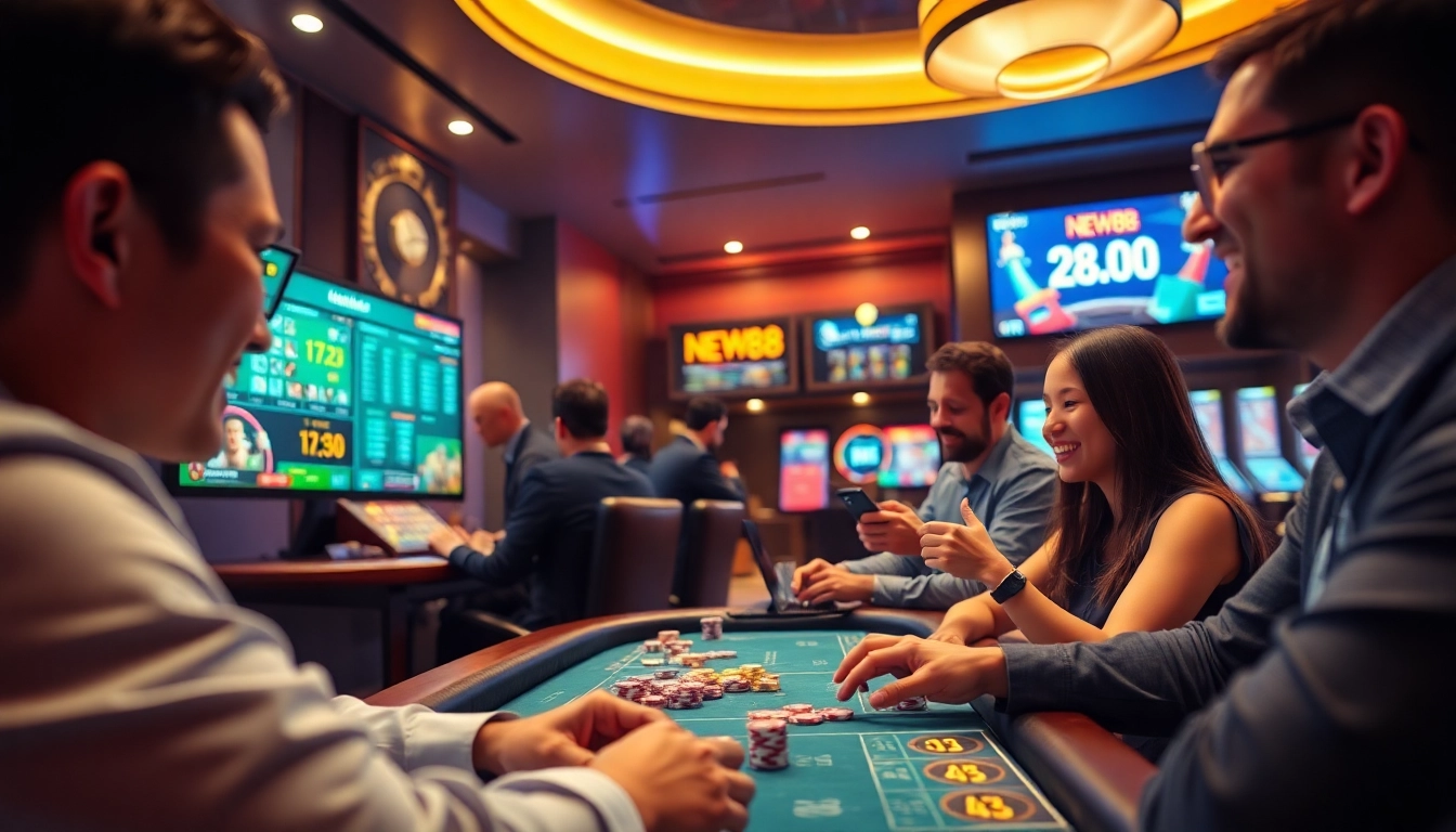 The exciting online gambling experience on new88go.com featuring happy players engaging with various games.