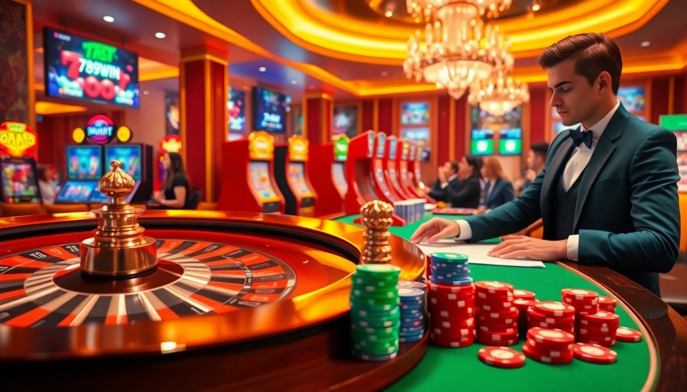 Experience excitement with the link 789win at a luxurious online casino featuring roulette and poker.