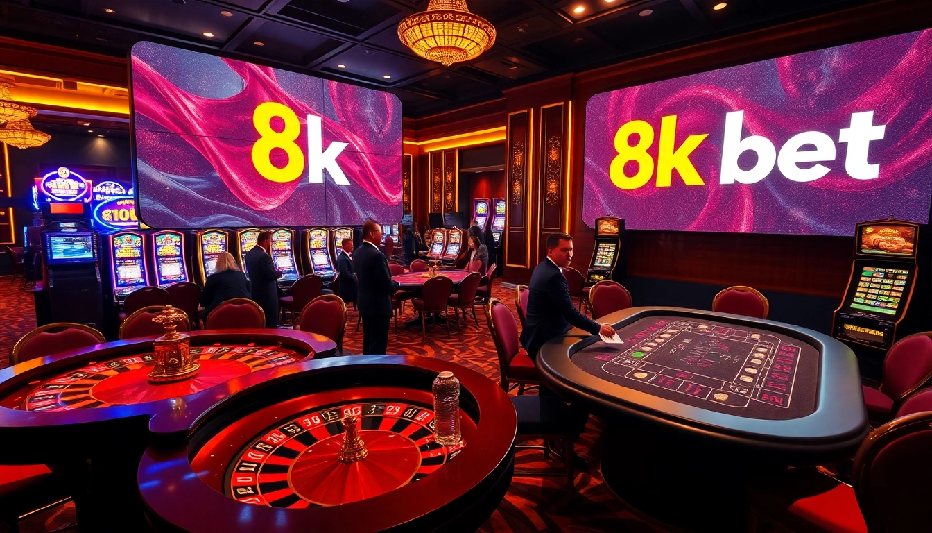 Experience the thrill of an 8k bet at a luxurious casino with exciting games and vibrant atmosphere.