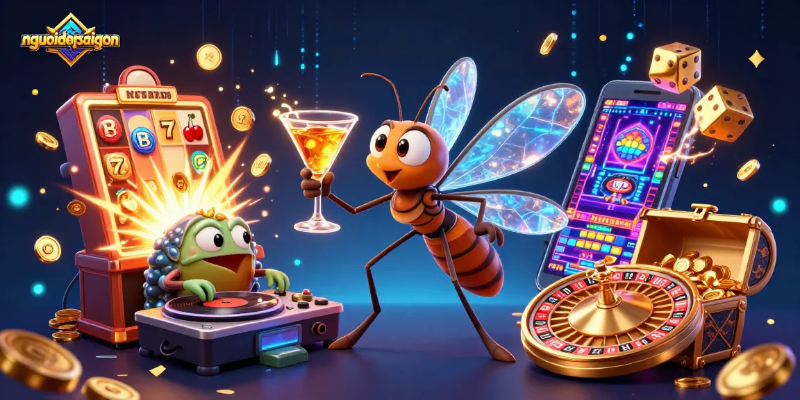 Engage with nguoidepsaigon in a vibrant 3D casino scene filled with exciting game elements.